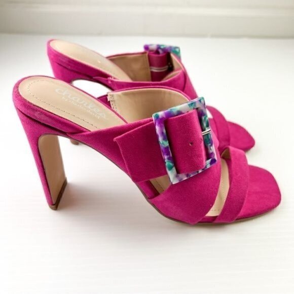 Charles David Sandal womens size 7 Pink Buckle Gleam Slide Sandal - Picture 7 of 15